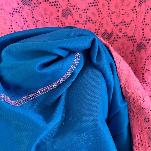 💗 Y2K Vintage Hot Pink Lace Cut out Mini Dress , Size: M - Picture 9 of 14